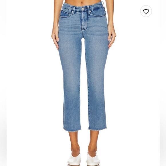 Good American Good Petite Straight Split Pockets Jeans - Picture 1 of 12